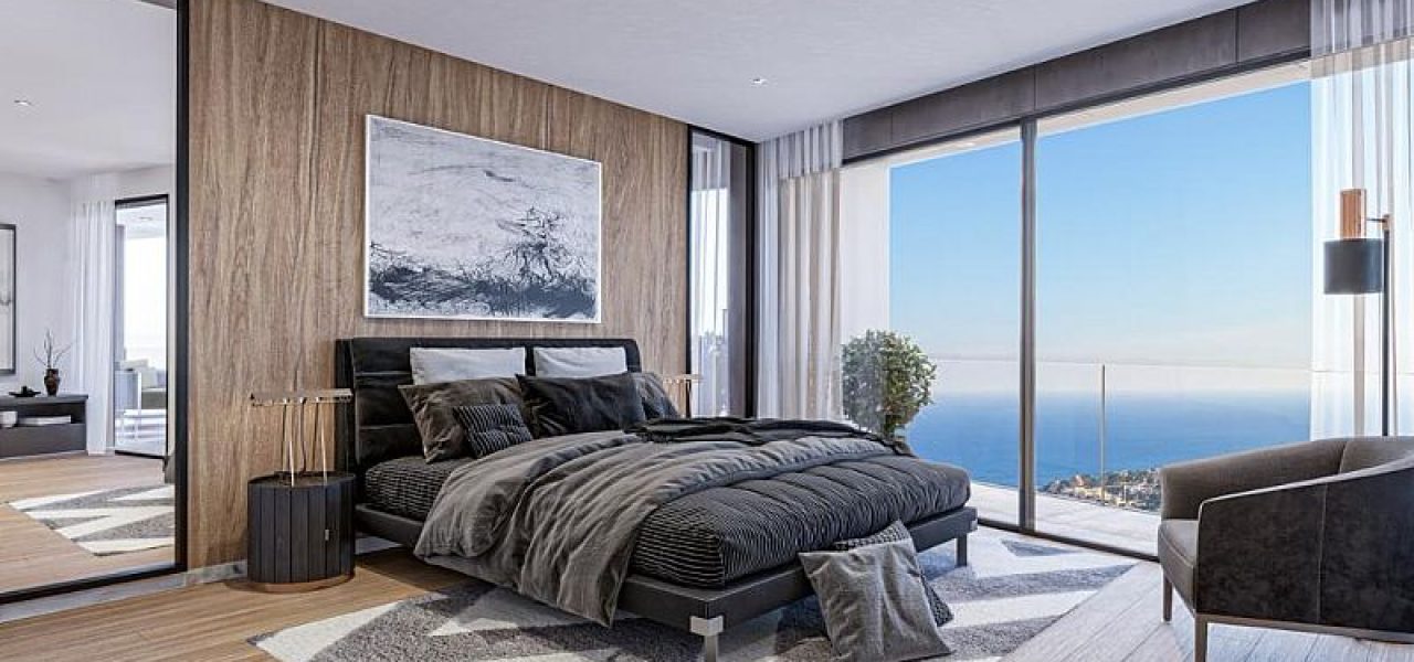 bedroom with seaviews calpe costablanca