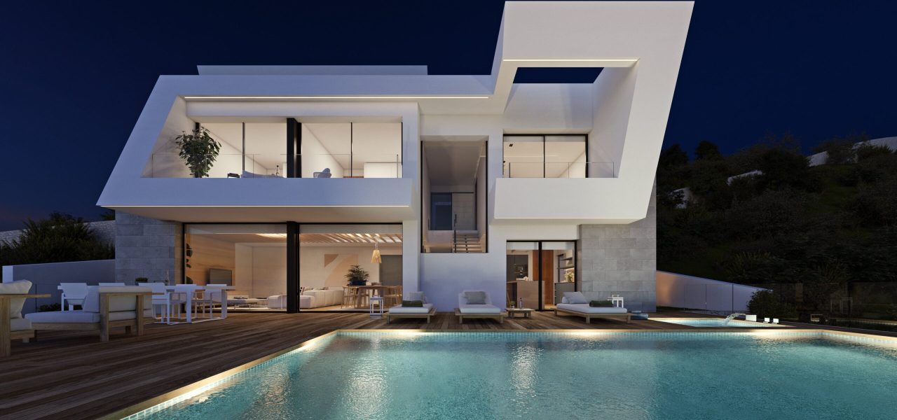 luxury villa with infinite pool