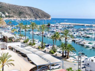 port of moraira, alicante, spain. no people.