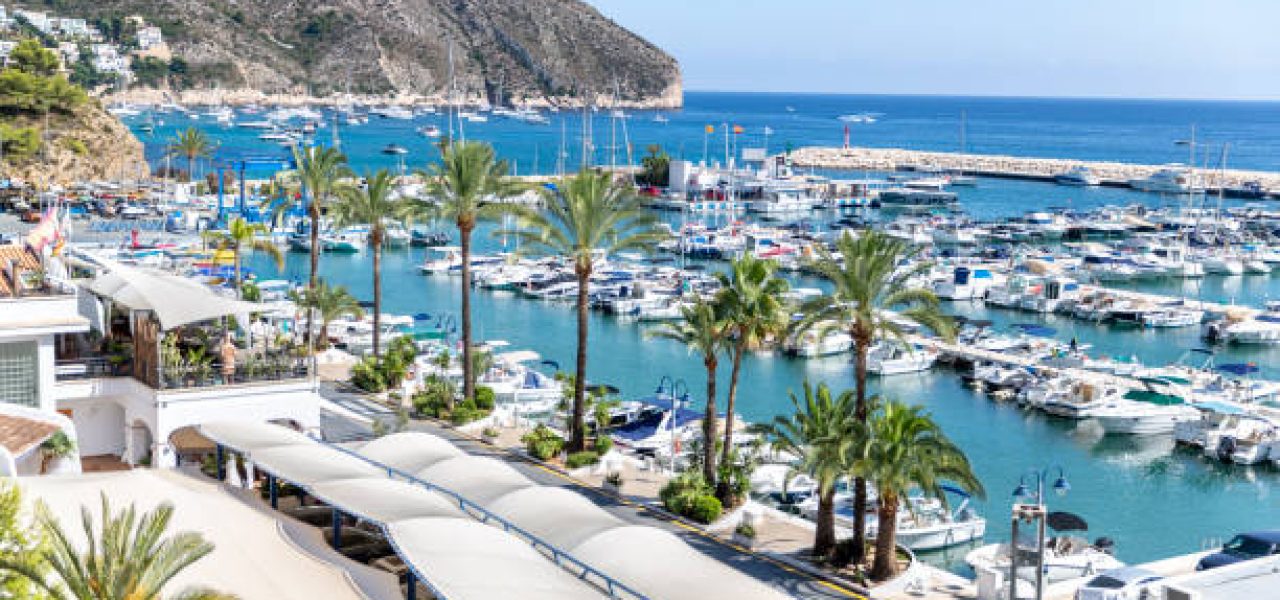 port of moraira, alicante, spain. no people.